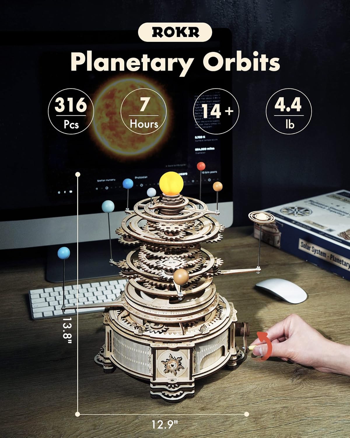 3D Wooden Puzzles for Adults-O - Solar System Orrery recension och pris