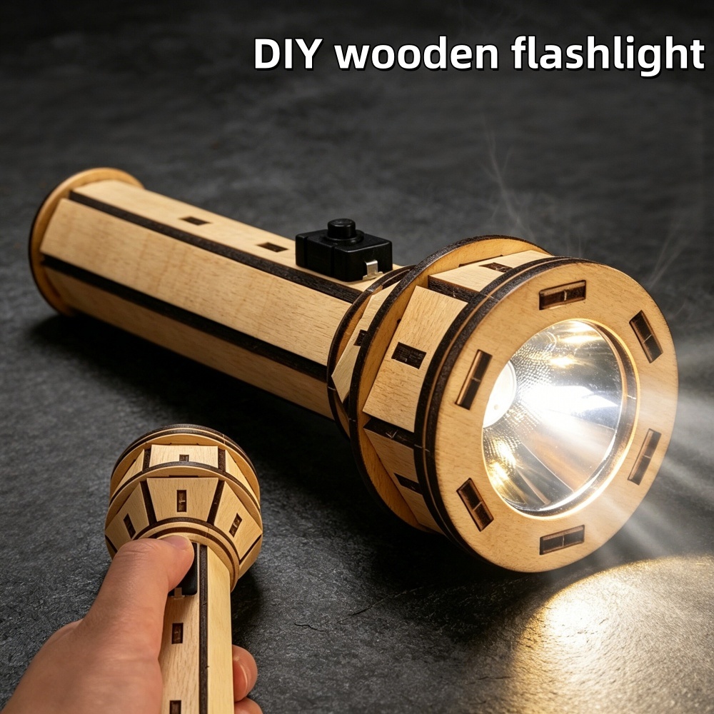 Wooden DIY Flashlight Puzzle K - Science Project recension och pris