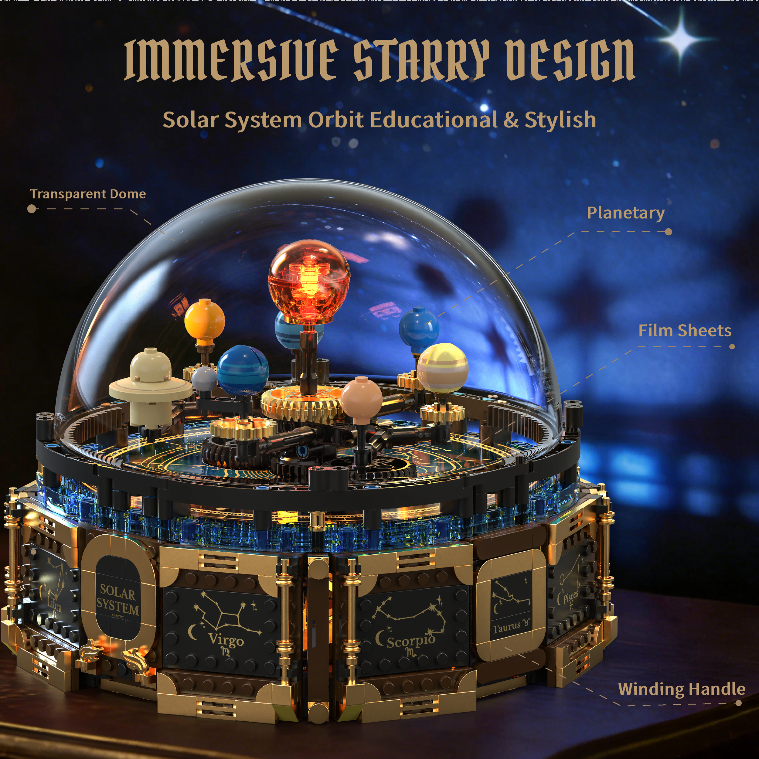 Mechanical Solar System Music  - Solar System Orrery recension och pris