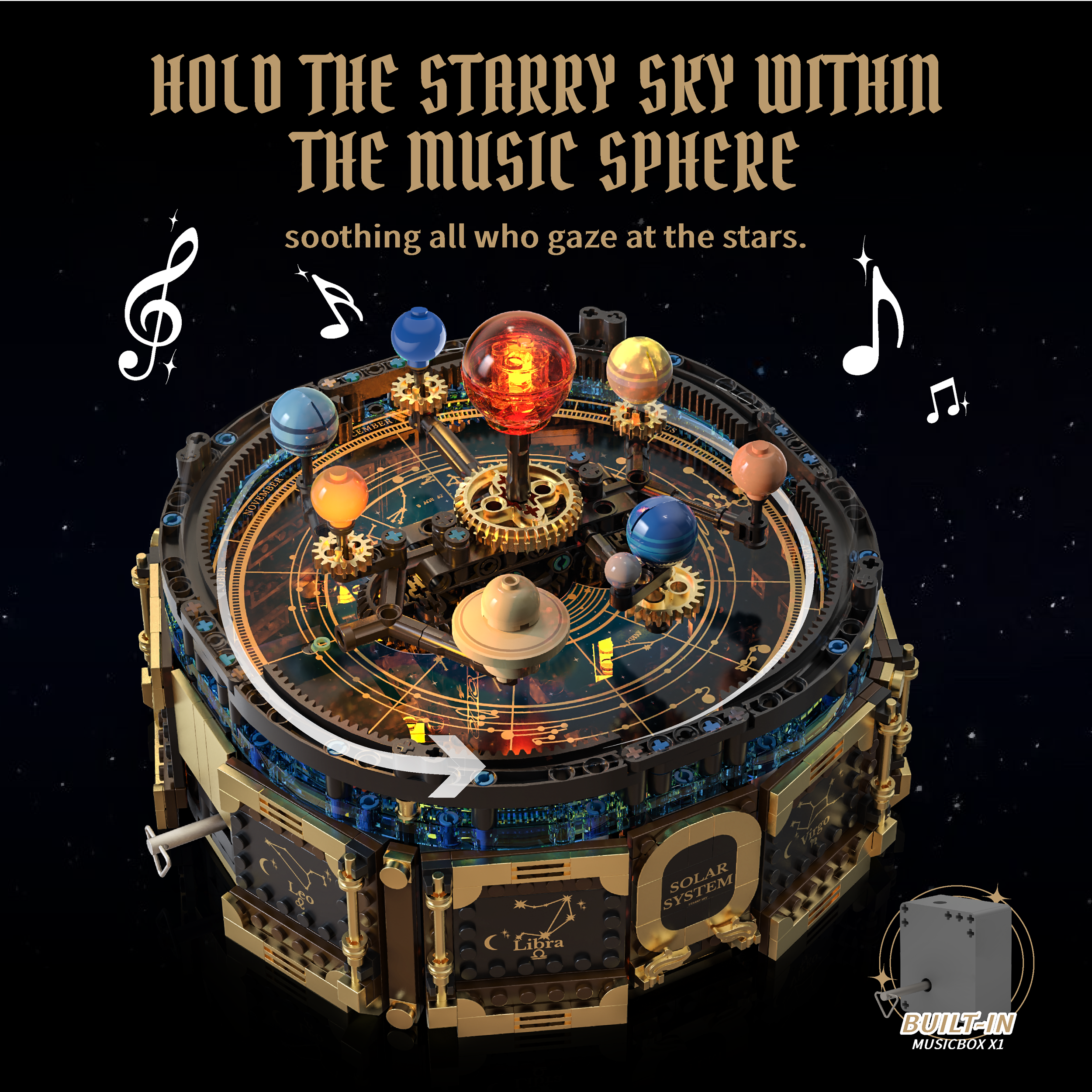Mechanical Solar System Music  - Solar System Orrery recension och pris