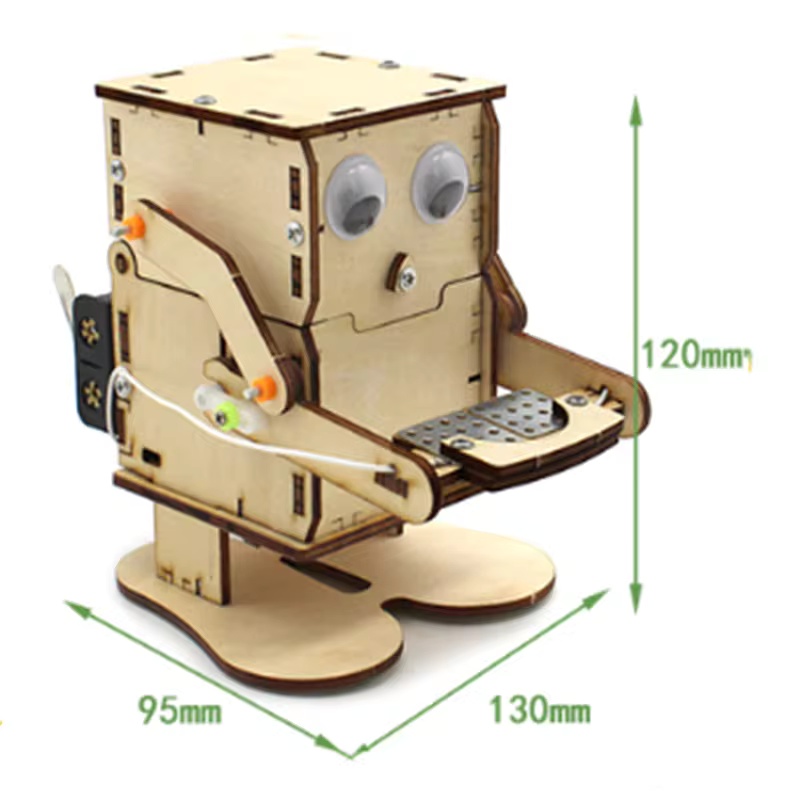 DIY Coin Eating Robot Wooden M - Science Project Robot recension och pris